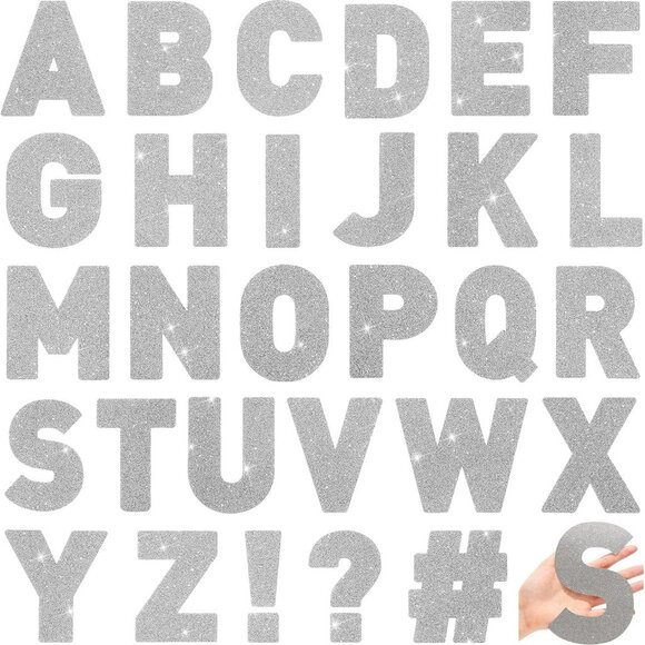 232 Pcs 24 Sheets Large Glitter Letter Stickers Big Font Alphabet Letter Self Ad - Picture 1 of 7